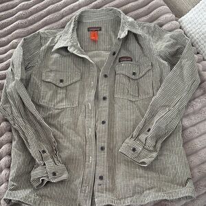 Patagonia Black and White Striped Button-Up Shirt